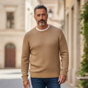 Kangol Men's Camel Crewneck Sweater